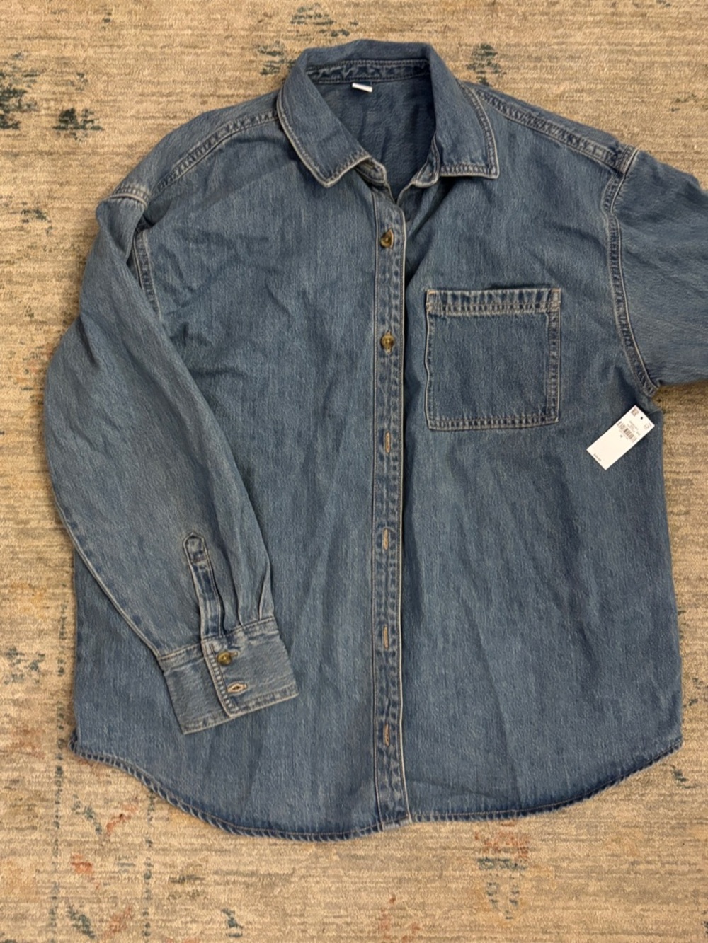 Old Navy Men's Denim Button-Down Shirt - Blue